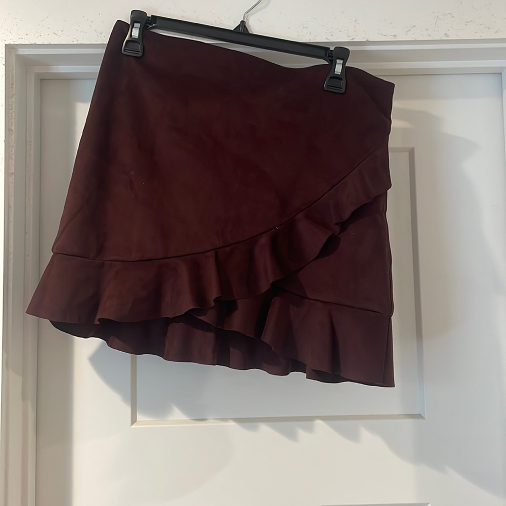 Maroon ruffle skirt